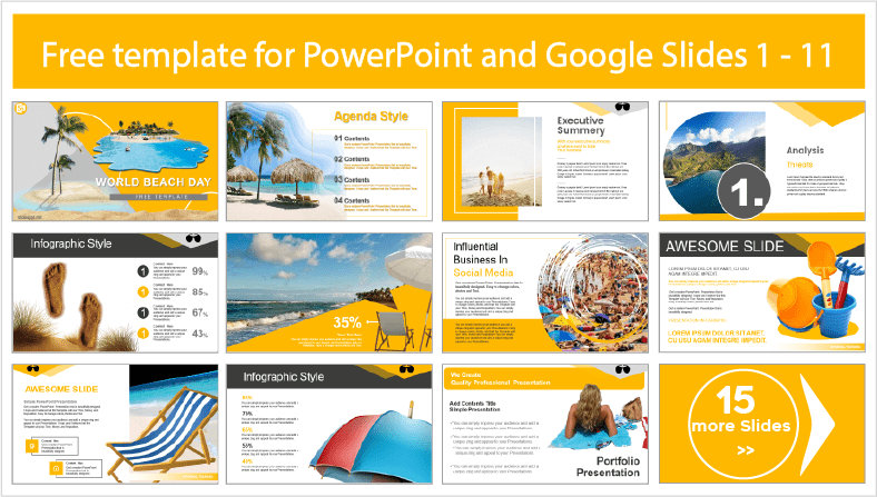 Descargar gratis plantillas del Día Mundial de las Playas para PowerPoint y temas Google Slides.