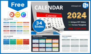 Free 2024 Calendar Templates for PowerPoint and Google Slides.