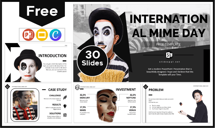 Free International Mime Day Template for PowerPoint and Google Slides.