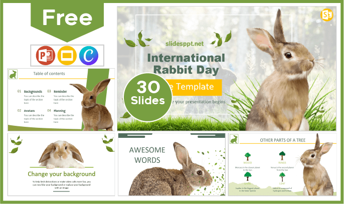 Free International Rabbit Day template for PowerPoint and Google Slides.