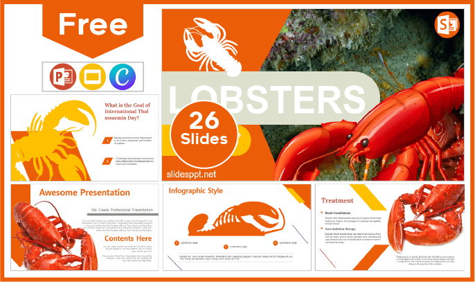 Modèle de homard gratuit pour PowerPoint et Google Slides.