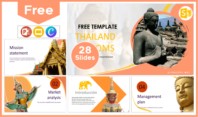 Modèle gratuit des douanes thaïlandaises pour PowerPoint et Google Slides.