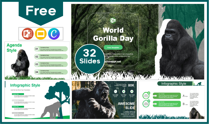 Free World Gorilla Day template for PowerPoint and Google Slides.