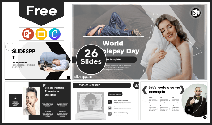 Free World Narcolepsy Day template for PowerPoint and Google Slides.