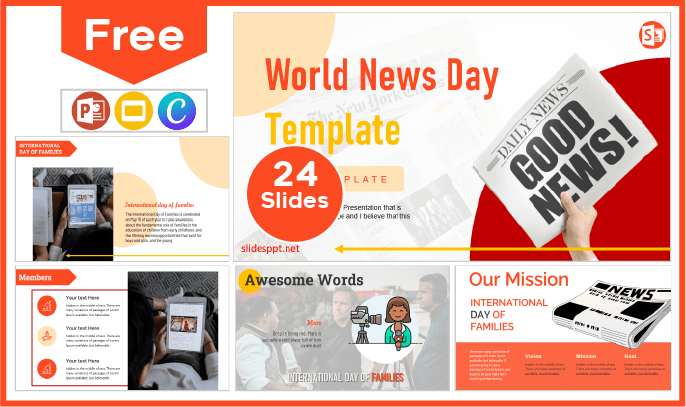 Free World News Day template for PowerPoint and Google Slides.