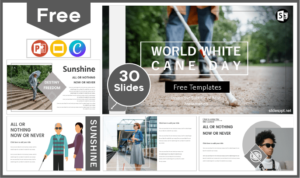 Free World White Cane Day Template for PowerPoint and Google Slides