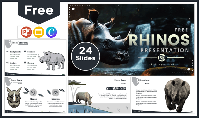 Free Rhinoceros Template for PowerPoint and Google Slides.