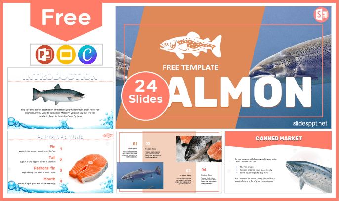 Modèle de saumon gratuit pour PowerPoint et Google Slides.