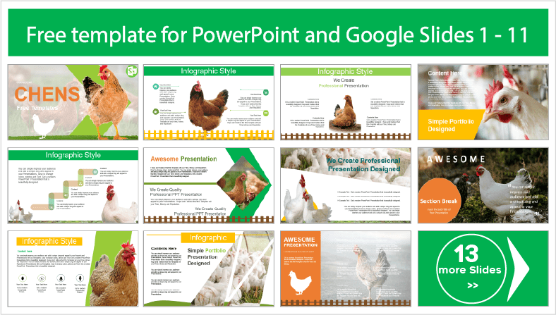 Baixe modelos de frango gratuitos para temas do PowerPoint e do Google Slides.