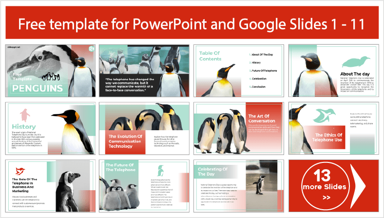 Téléchargez des modèles Penguin gratuits pour les thèmes PowerPoint et Google Slides.