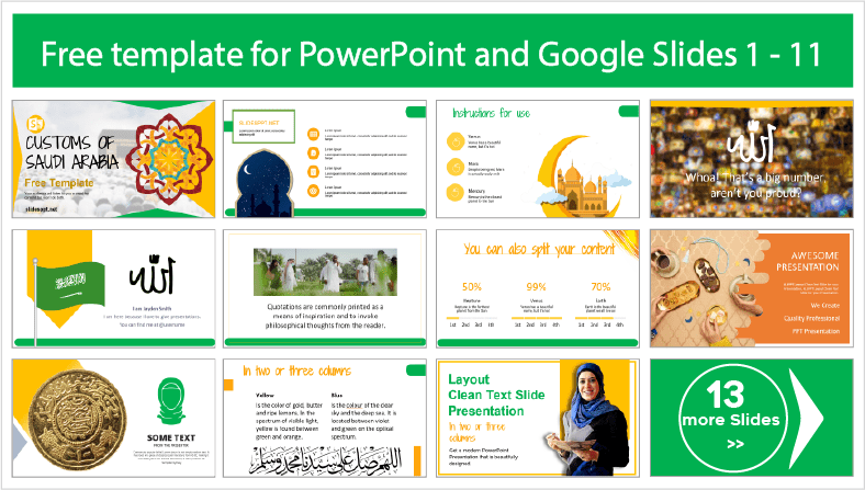 Téléchargez gratuitement les modèles de coutumes de l'Arabie Saoudite pour les thèmes PowerPoint et Google Slides.