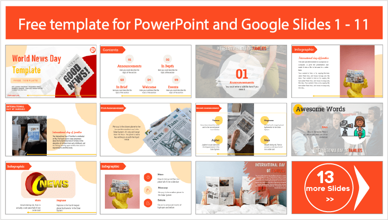 Téléchargez des modèles gratuits pour la Journée mondiale de l'information pour les thèmes PowerPoint et Google Slides.