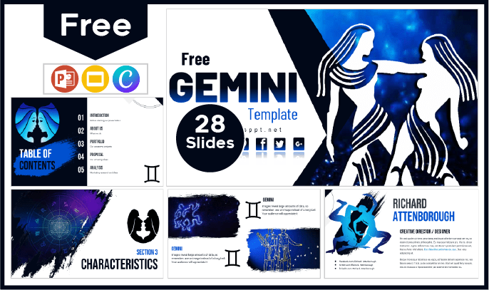 Free Gemini template for PowerPoint and Google Slides.