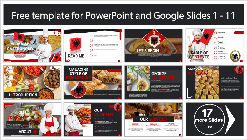 Descargar gratis plantillas de Gastronomía de Albania para PowerPoint y temas Google Slides.
