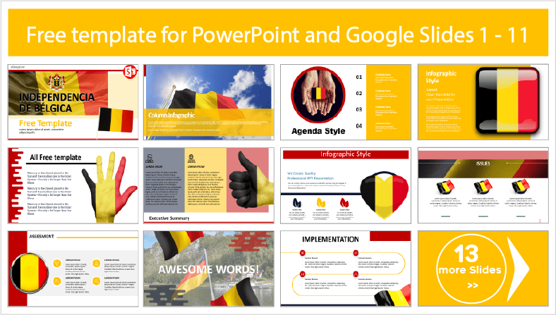 Téléchargez des modèles gratuits de Jour de l'Indépendance de la Belgique pour les thèmes PowerPoint et Google Slides.