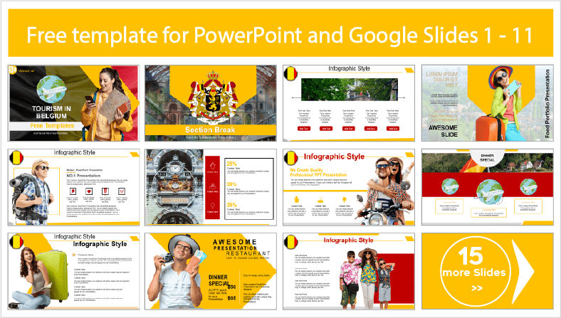 Téléchargez des modèles gratuits de tourisme en Belgique pour les thèmes PowerPoint et Google Slides.