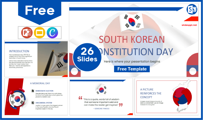 Free South Korea Constitution Day Template for PowerPoint and Google Slides