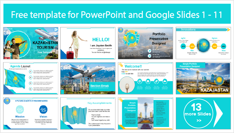 Baixe modelos gratuitos de Turismo no Cazaquistão para temas do PowerPoint e do Google Slides.