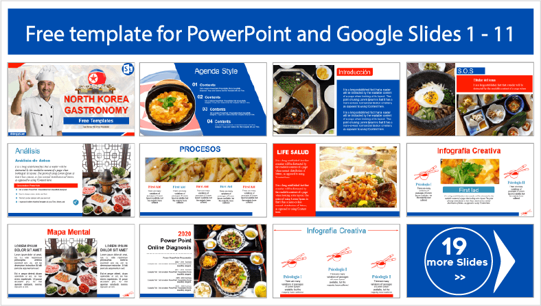 Téléchargez gratuitement des modèles de gastronomie nord-coréenne pour les thèmes PowerPoint et Google Slides..