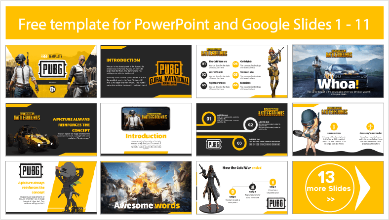 PUBG template to download for free in PowerPoint and Google Slides themes