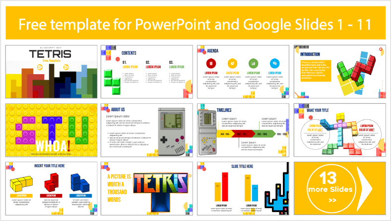 Tetris template to download for free in PowerPoint and Google Slides themes