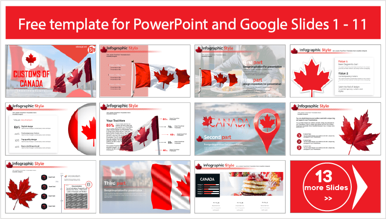 Baixe modelos gratuitos de alfândega canadense para temas de PowerPoint e Google Slides.