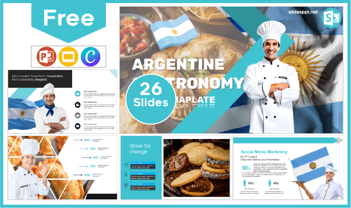 Free Argentina Gastronomy Template for PowerPoint and Google Slides.