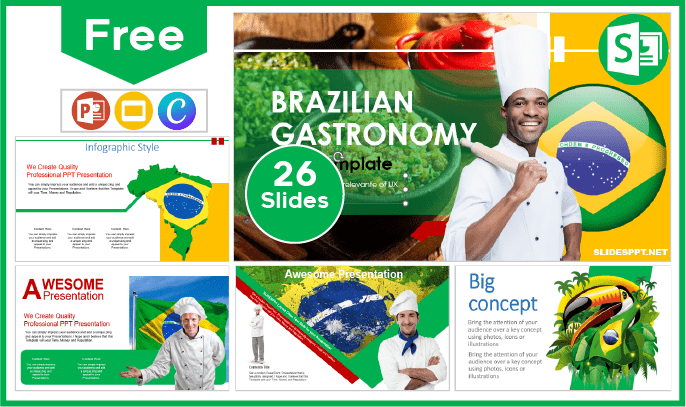 Plantilla de Gastronomía de Brasil gratis para PowerPoint y Google Slides.