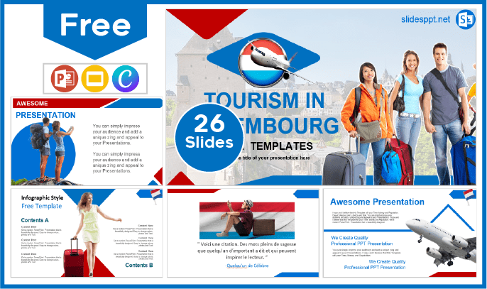 Free Luxembourg Tourism Template for PowerPoint and Google Slides.