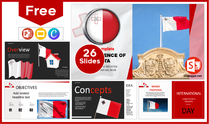 Free Malta Independence Template for PowerPoint and Google Slides.