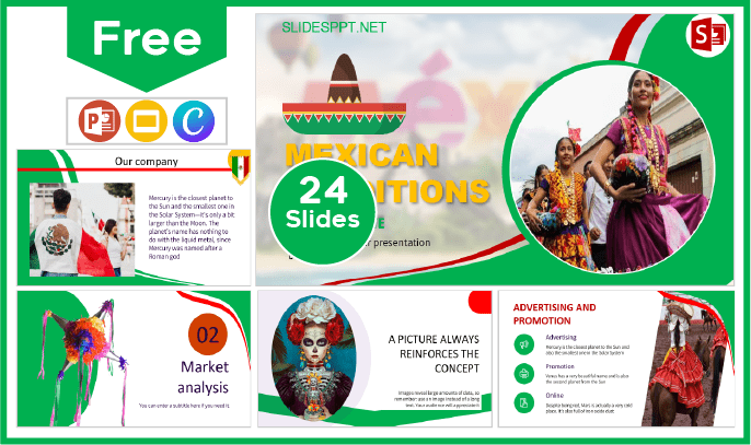 Modelo de alfândega mexicana gratuito para PowerPoint e Google Slides.