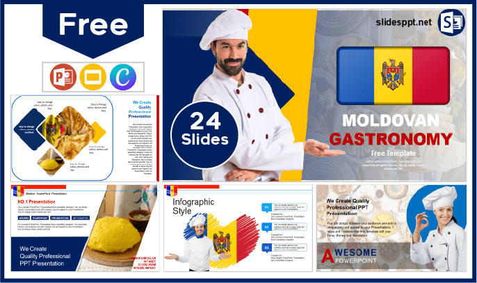 Free Moldovan Gastronomy Template for PowerPoint and Google Slides.