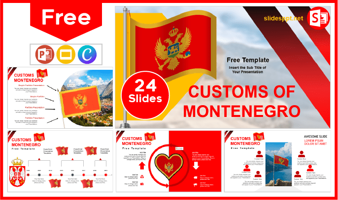 Kostenlose montenegrinische Zollvorlage für PowerPoint und Google Slides.