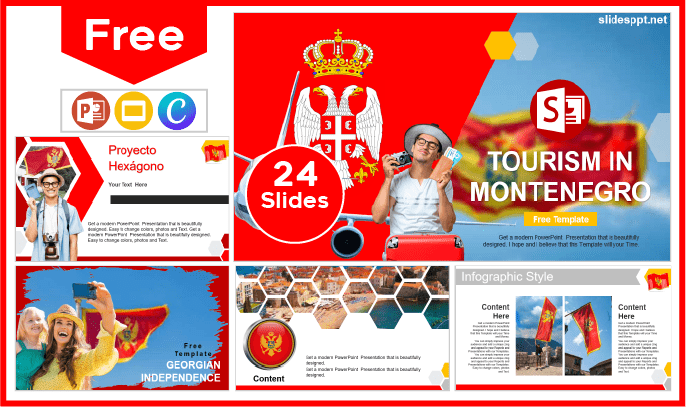 Kostenlose Montenegro-Tourismus-Vorlage für PowerPoint und Google Slides.