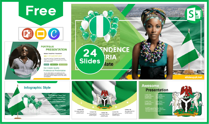 Modèle gratuit de Indépendance du Nigéria pour PowerPoint et Google Slides.