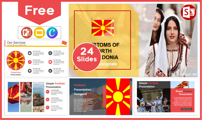 Free North Macedonia Customs Template for PowerPoint and Google Slides.