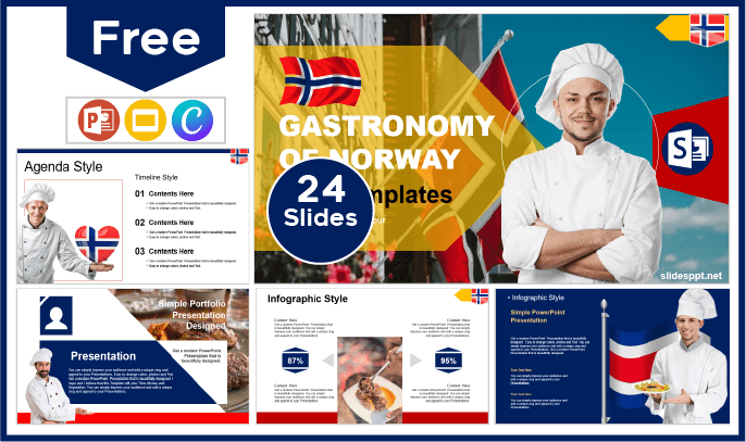 Free Norwegian Gastronomy Template for PowerPoint and Google Slides.