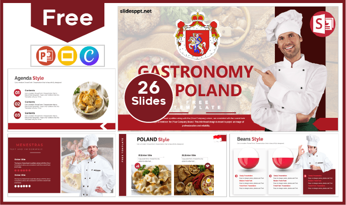 Kostenlose polnische Gastronomievorlage für PowerPoint und Google Slides.