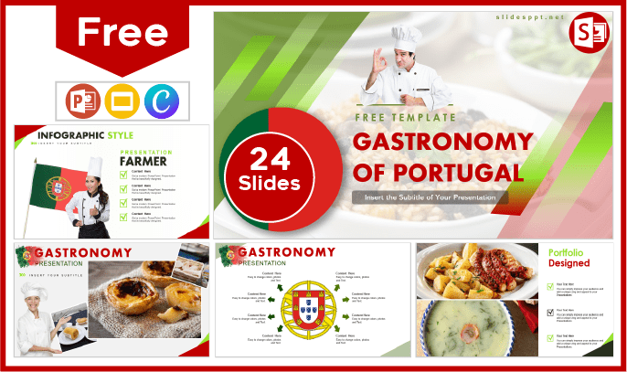 Free Portugal Gastronomy Template for PowerPoint and Google Slides.