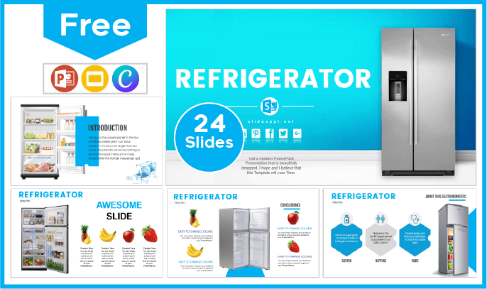 Kostenlose Kühlschrank-Vorlage für PowerPoint und Google Slides.