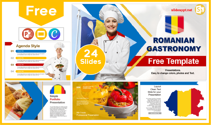 Free Romania Gastronomy Template for PowerPoint and Google Slides.