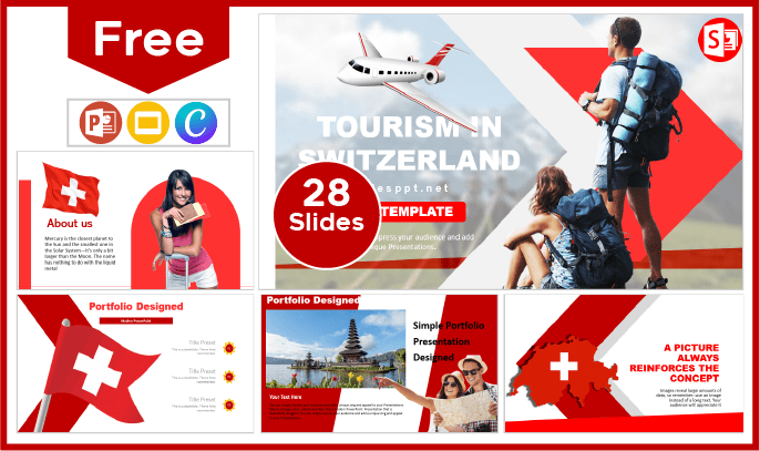 Kostenlose Tourismusvorlage Schweiz für PowerPoint und Google Slides.