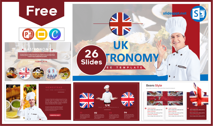 Free UK Gastronomy Template for PowerPoint and Google Slides.