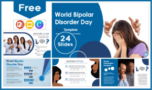 Free World Bipolar Day template for PowerPoint and Google Slides.