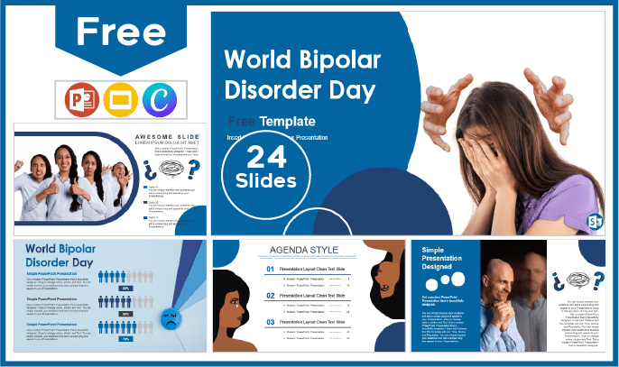 Modelo gratuito do Dia Mundial Bipolar para PowerPoint e Google Slides.