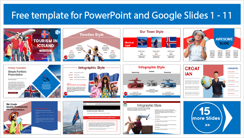 Téléchargez des modèles gratuits de tourisme en Islande pour les thèmes PowerPoint et Google Slides.