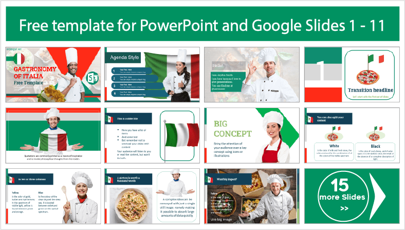 Descargar gratis plantillas de Gastronomía de Italia para PowerPoint y temas Google Slides.