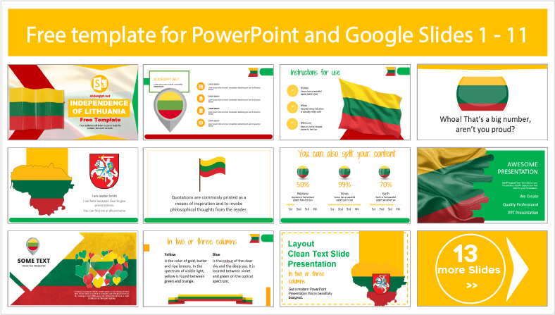Baixe modelos gratuitos de independência da Lituânia para temas de PowerPoint e Google Slides.