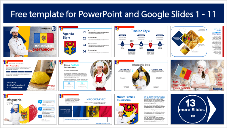 Téléchargez gratuitement des modèles de gastronomie moldave pour les thèmes PowerPoint et Google Slides.