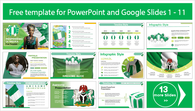 Téléchargez des modèles gratuits de Indépendance du Nigéria pour les thèmes PowerPoint et Google Slides.